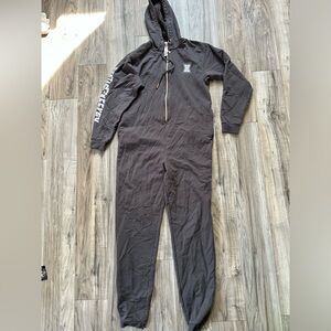 Savage x Fenty Forever Savage Showgirl Hoodie Onesie Loungewear PJ  Gray Size S